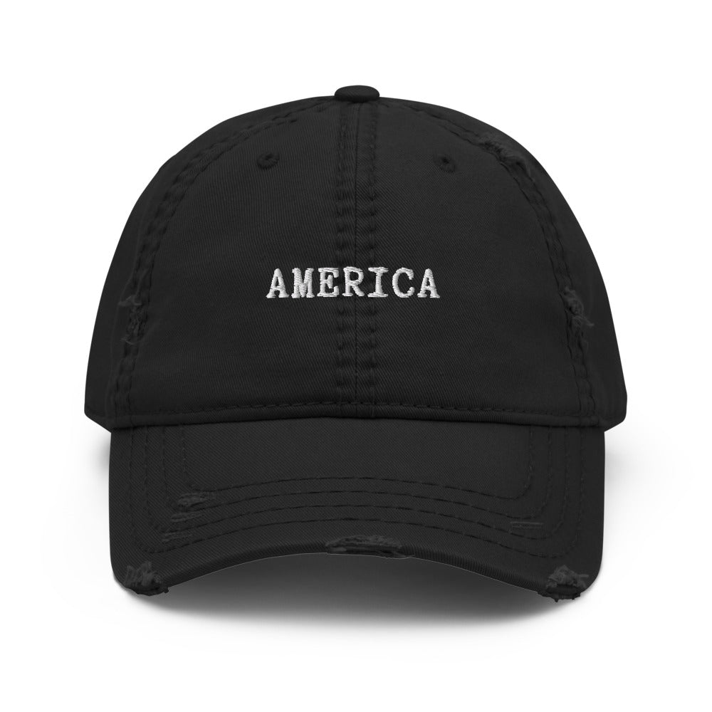 America Distressed Ballcap