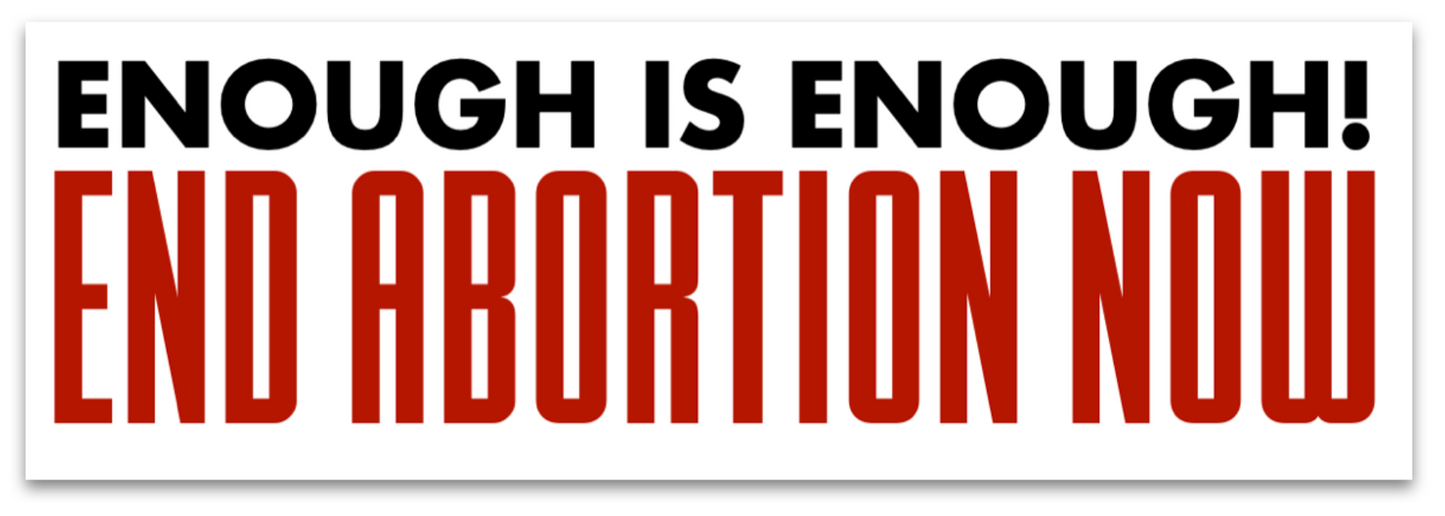 End Abortion Now ReSticker