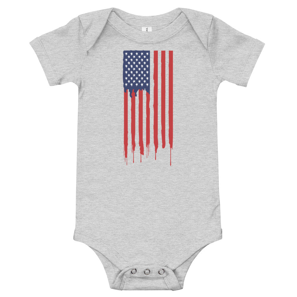Distressed Flag Baby Onesie