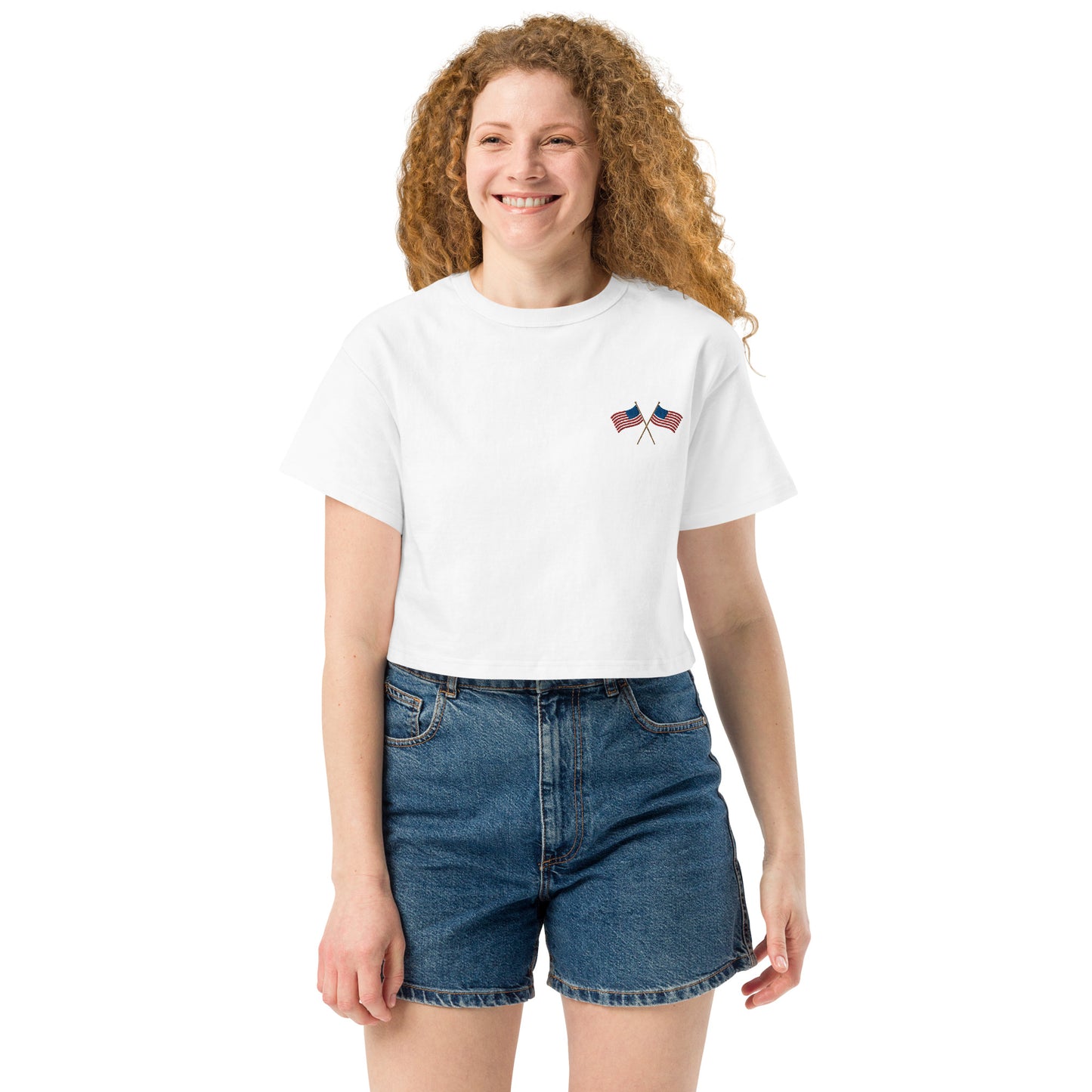 American Flags Champion Crop Top