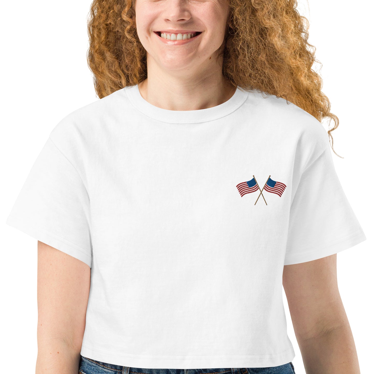 American Flags Champion Crop Top