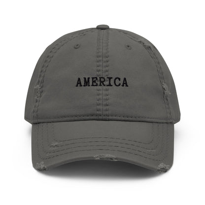 America Distressed Ballcap
