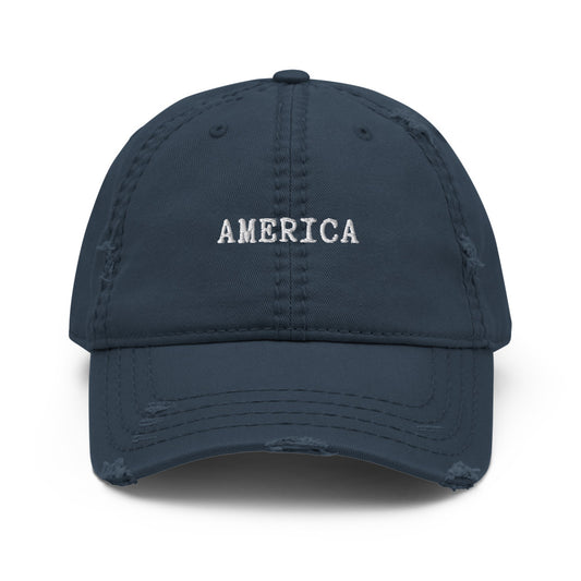America Distressed Ballcap