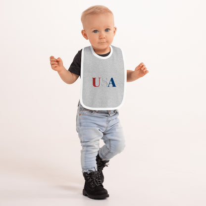 USA Embroidered Baby Bib