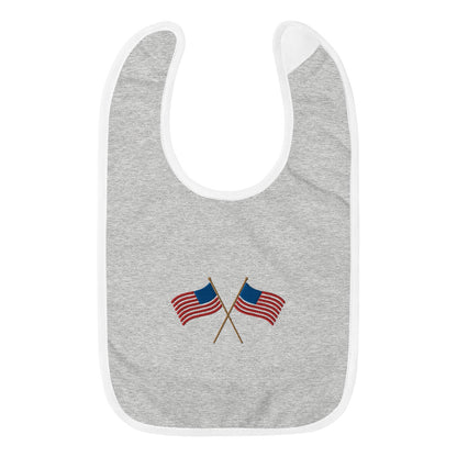 American Flags Embroidered Baby Bib