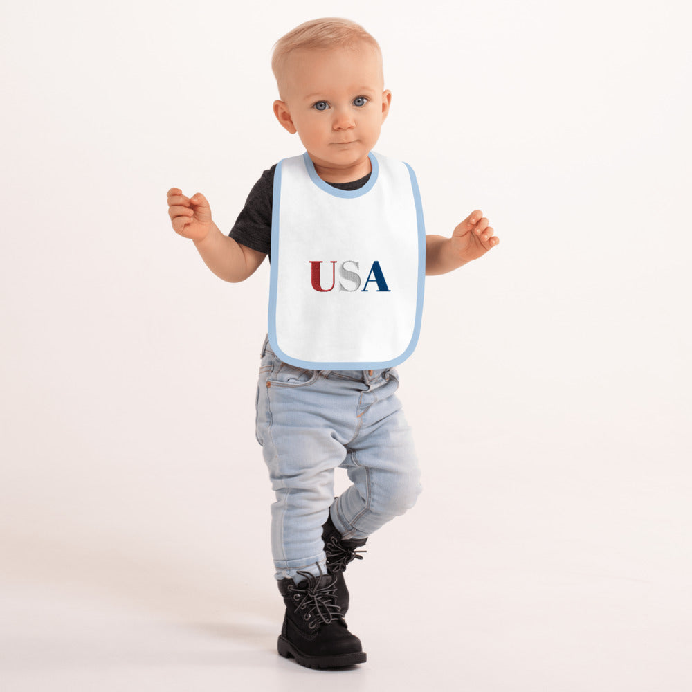 USA Embroidered Baby Bib