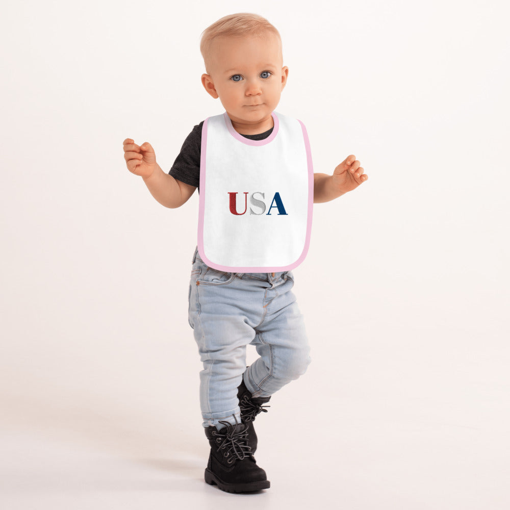 USA Embroidered Baby Bib