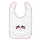 American Flags Embroidered Baby Bib